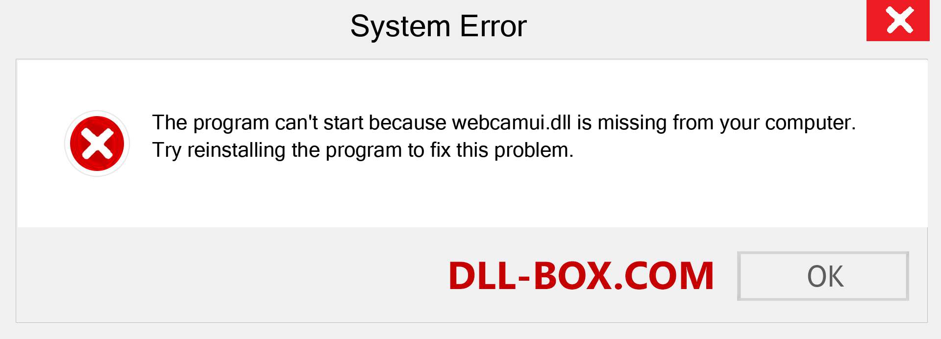  webcamui.dll file is missing?. Download for Windows 7, 8, 10 - Fix  webcamui dll Missing Error on Windows, photos, images
