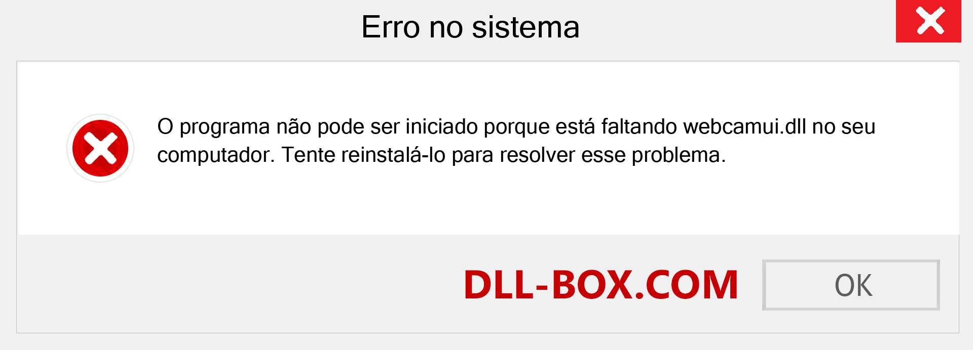 Arquivo webcamui.dll ausente ?. Download para Windows 7, 8, 10 - Correção de erro ausente webcamui dll no Windows, fotos, imagens